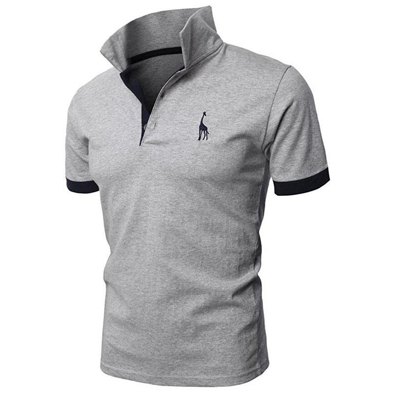 Men Casual Deer Embroidery Polo shirt