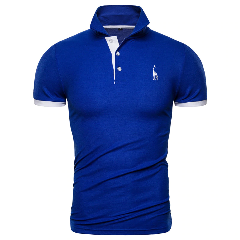 Men Embroidery Polo Giraffe Shirt